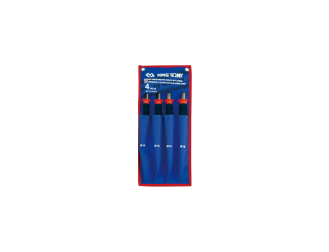 King Tony - ZESTAW WYBIJAKÓW IGŁOWYCH Z UCHWYTEM GUMOWYM 10 - 16mm, 4 części - 1014GPN