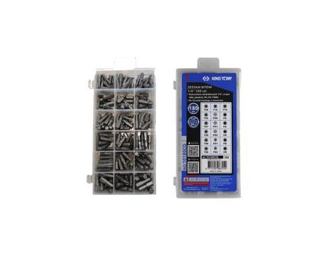King Tony - ZESTAW BITÓW 1/4" 180 szt. - 10180CQ