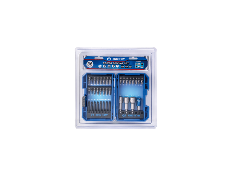 King Tony - ZESTAW BITÓW DO WKRĘTARKI 1/4" 36cz., BITY HEX, TORX, PH, PZ, PŁASKIE, NASADOWE - 1036MR - 2