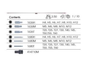 King Tony - ZESTAW BITÓW 10mm 43cz. Z UCHWYTEM UDAROWYM 414710M, HEX 4 - 12mm, TORX T20 - T60, SPLINE 5 - 12mm, KASETA - 1043CQ