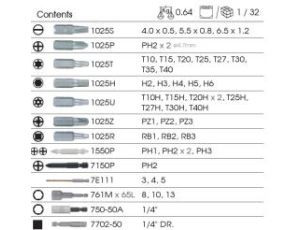 King Tony - ZESTAW BITÓW DO WKRĘTARKI 1/4