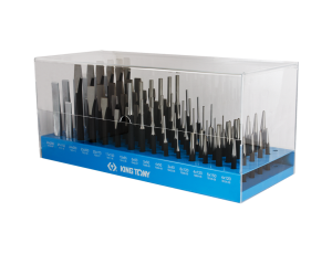 King Tony - ZESTAW PUNKTAKÓW 4 - 5mm, PRZECINAKÓW 17 - 24mm, POBIJAKÓW 4, 8mm, WYBIJAKÓW 3 - 10mm, DŁUT 150, 250mm, 90CZ. - 1090PR1