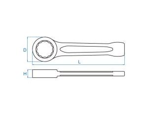 King Tony - KLUCZ OCZKOWY 95mm DO POBIJANIA - 10B0-95 - image 2