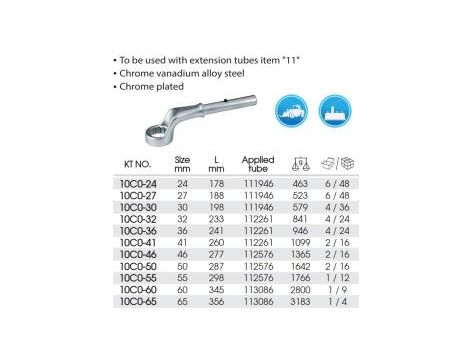 King Tony - KLUCZ OCZKOWO ODGIĘTY JEDNOSTRONNY 50mm - 10C0-50