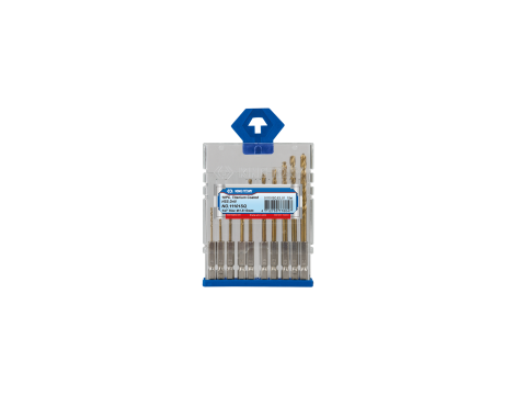 King Tony - ZESTAW WIERTEŁ 1/4" HSS 1.5mm - 5mm, W POWŁOCE TYTANOWEJ Z UCWYTEM HEX, 10 SZT. - 11101SQ