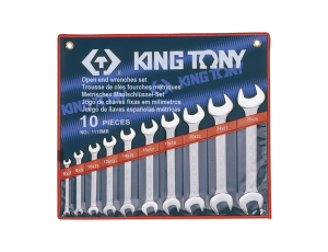King Tony - ZESTAW KLUCZY PŁASKICH 10cz. 6 - 28mm, ETUI - 1110MR