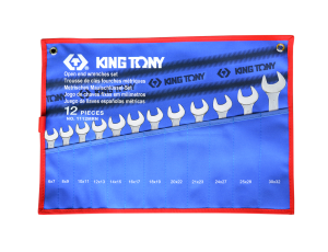 King Tony - ZESTAW KLUCZY PŁASKICH 12cz. 6 - 32mm, ETUI - 1112MRN