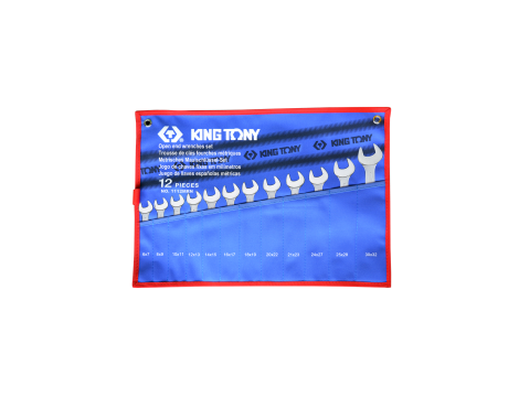 King Tony - ZESTAW KLUCZY PŁASKICH 12cz. 6 - 32mm, ETUI - 1112MRN