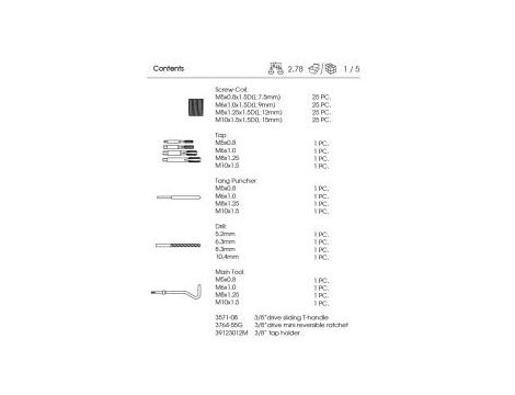 King Tony - ZESTAW DO NAPRAWY GWINTÓW M5 - M10, Z AKCESORIAMI, 119 SZT. - 11311MQ