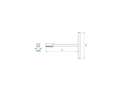 King Tony - KLUCZ NASADOWY "T" Z NASADKĄ DŁUGĄ 9mm 200/300mm, CHROM - 118409M - 2