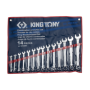 King Tony - ZESTAW KLUCZY PŁASKO-OCZKOWYCH 14cz. 8 - 24mm, ETUI - 1215MR - 2