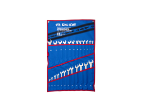 King Tony - ZESTAW KLUCZY PŁASKO-OCZKOWYCH METRYCZNYCH I CALOWYCH 24cz. 7 - 22mm ORAZ 1/4