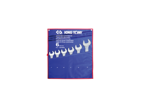 King Tony - ZESTAW KLUCZY PŁASKO-OCZKOWYCH 6cz. 34 - 50mm, ETUI - 1296MRN