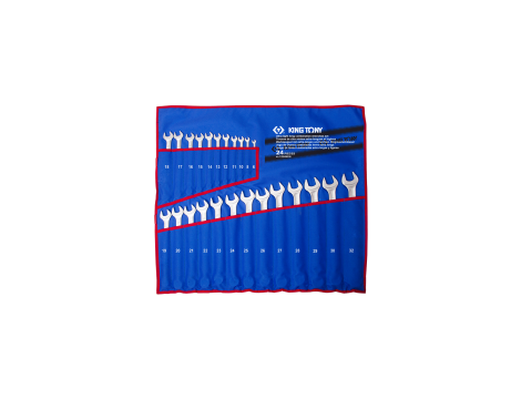 King Tony - ZESTAW KLUCZY PŁASKO-OCZKOWYCH DŁUGICH 24cz. 6 - 32mm, ETUI - 12B4MRN