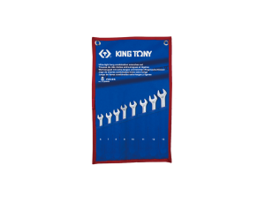 King Tony - ZESTAW KLUCZY PŁASKO-OCZKOWYCH DŁUGICH 8cz. 6 - 13mm, ETUI - 12C8MRN