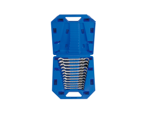 King Tony - ZESTAW KLUCZY PŁASKO-OCZKOWYCH PRZEGUBOWYCH Z GRZECHOTKĄ JEDNOKIERUNKOWĄ 12cz. 8 - 19mm, W WALIZCE - 13012MR