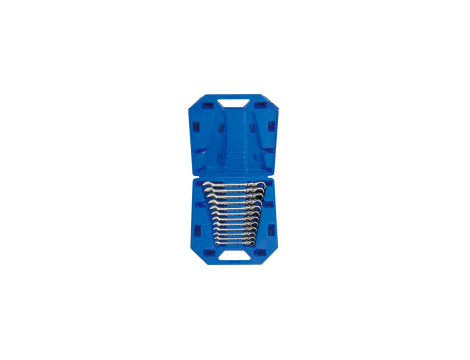 King Tony - ZESTAW KLUCZY PŁASKO-OCZKOWYCH PRZEGUBOWYCH Z GRZECHOTKĄ JEDNOKIERUNKOWĄ 12cz. 8 - 19mm, W WALIZCE - 13012MR