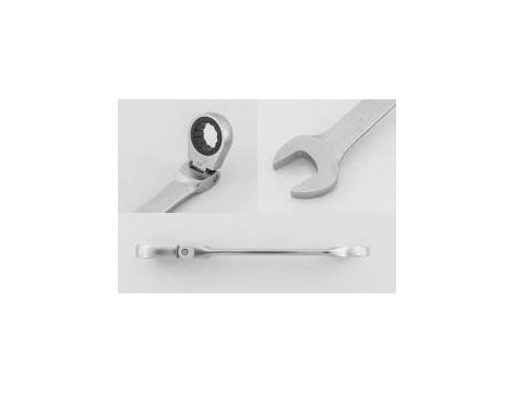 King Tony - ZESTAW KLUCZY PŁASKO-OCZKOWYCH PRZEGUBOWYCH Z GRZECHOTKĄ JEDNOKIERUNKOWĄ 13cz. 8 - 19mm, Z AKCESORIAMI, W WALIZCE - 13013MR - 2