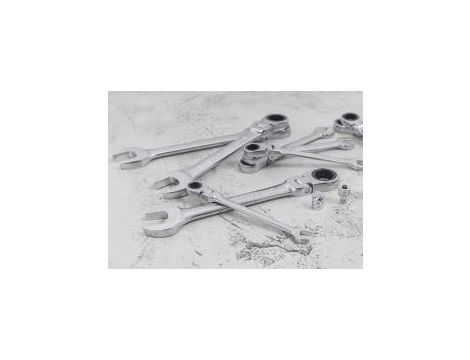 King Tony - ZESTAW KLUCZY PŁASKO-OCZKOWYCH PRZEGUBOWYCH Z GRZECHOTKĄ JEDNOKIERUNKOWĄ 13cz. 8 - 19mm, Z AKCESORIAMI, W WALIZCE - 13013MR - 4