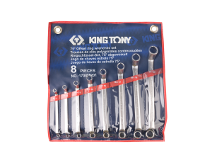 King Tony - ZESTAW KLUCZY OCZKOWYCH ODGIĘTYCH 75° 8cz. 6 - 22mm, ETUI - 1708MR01