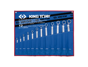 King Tony - ZESTAW KLUCZY OCZKOWYCH ODGIĘTYCH 75° 12cz. 6 - 32mm, ETUI - 1712MRN01