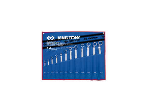 King Tony - ZESTAW KLUCZY OCZKOWYCH ODGIĘTYCH 75° 12cz. 6 - 32mm, ETUI - 1712MRN01