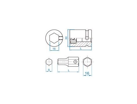 King Tony - BIT UDAROWY DO UCHWYTU 16mm HEX 19mm - 174019H - 2