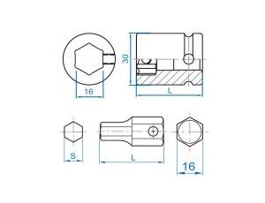 King Tony - BIT UDAROWY DO UCHWYTU 16mm HEX 22mm - 174022H - image 2