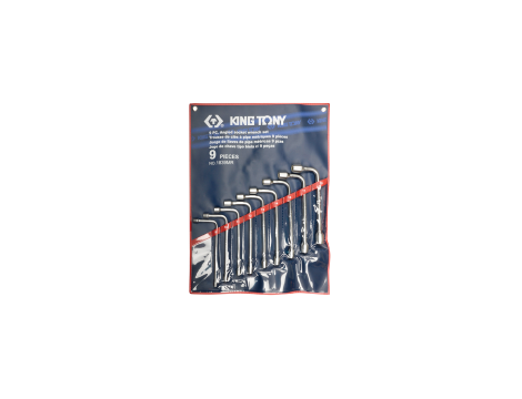 King Tony - ZESTAW KLUCZY FAJKOWYCH DŁUGICH 9cz. 8 - 19mm, ETUI - 1839MR
