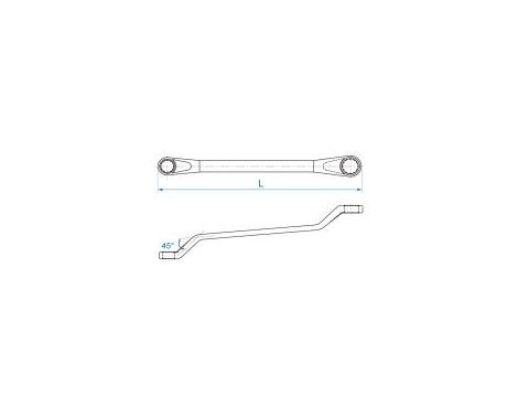King Tony - KLUCZ OCZKOWY ODGIĘTY 45° 14 x 15mm - 19601415 - 2