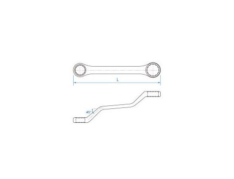 King Tony - KLUCZ OCZKOWY ODGIĘTY 45° MINI 115MM 10 x 11mm - 19611011 - 2