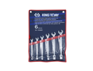 King Tony - ZESTAW KLUCZY PŁASKO-NASADOWYCH 6cz. 10 - 19mm - 1B06MR
