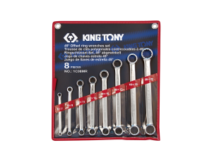 King Tony - ZESTAW KLUCZY OCZKOWYCH PROSTYCH 8cz. 6 - 22mm, ETUI - 1C08MR