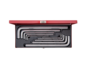 King Tony - ZESTAW IMBUSÓW 10 szt. 1125M - HEX EKSTRA DŁUGIE 3 - 17mm, KASETA - 20210MR