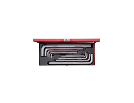King Tony - ZESTAW IMBUSÓW 10 szt. 1125M - HEX EKSTRA DŁUGIE 3 - 17mm, KASETA - 20210MR