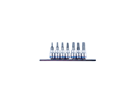 King Tony - ZESTAW NASADEK 1/4" TORX Z OTWOREM 7 szt., 2037 T10 - T40, - 2107PR