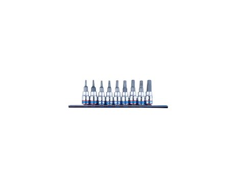King Tony - ZESTAW NASADEK 1/4" TORX Z OTWOREM 9 szt., 2037 T8 - T40, - 2119PR