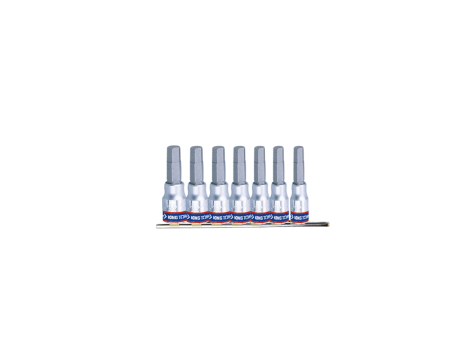 King Tony - ZESTAW NASADEK 1/4" Z IMBUSEM 7 szt., 2035 H3 - H10 - 2127PR