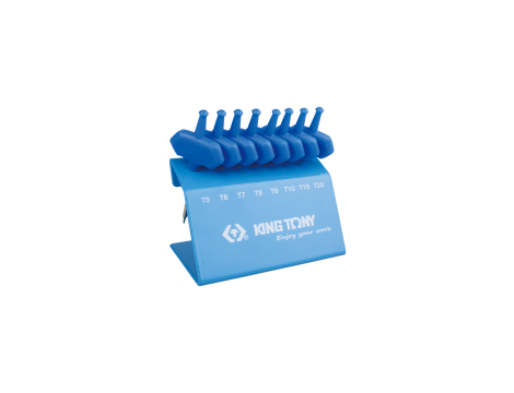 King Tony - ZESTAW IMBUSÓW Z UCHWYTEM "T" 8szt. 1153A TORX T5 - T20, STOJAK - 23308PR