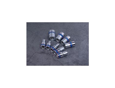 King Tony - ZESTAW NASADEK 1/4" 9cz. KRÓTKIE, 6-kąt. 4 - 13mm, SZYNA - 2509MR - 2