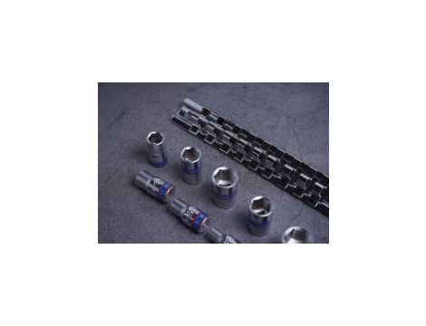 King Tony - ZESTAW NASADEK 1/4" 9cz. KRÓTKIE, 6-kąt. 4 - 13mm, SZYNA - 2509MR - 4