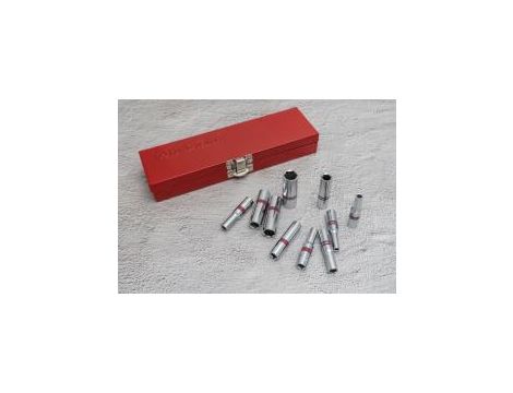 King Tony - ZESTAW NASADEK CALOWYCH 1/4" 10cz. DŁUGIE 6-kąt. 5/32 - 1/2" KASETA - 2510SR - 2