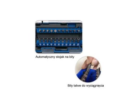 King Tony - ZESTAW NARZĘDZI 1/4" 39cz. NASADKI KRÓTKIE, 6-kąt. 5 - 14mm + BITY, Z GRZECHOTKĄ I AKCESORIAMI - 2539MR01-AM