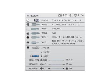 King Tony - ZESTAW NARZĘDZI 1/4" 39 ELEMENTÓW, WKRĘTAK, NASADKI, BITY - 2539MRV04 - 3