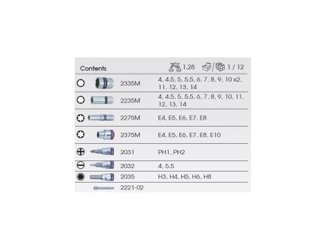 King Tony - ZESTAW NARZĘDZI 1/4" 48cz. NASADKI KRÓTKIE, 6-kąt. 5 - 14mm + BITY - 2549MR-EB - 3