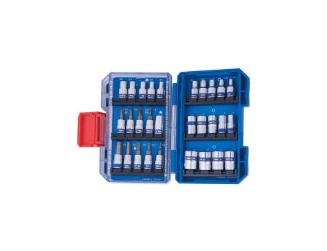 King Tony - ZESTAW NARZĘDZI 1/4" 48cz. NASADKI KRÓTKIE, 6-kąt. 5 - 14mm + BITY - 2549MR-EB - 2