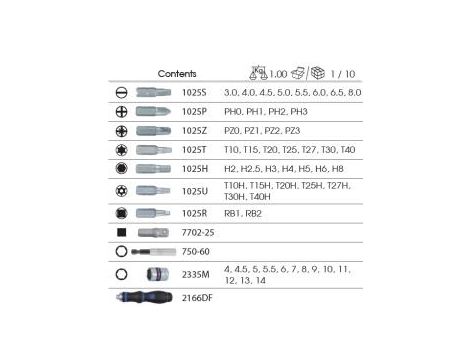 King Tony - WKRĘTAK DO BITÓW 1/4" Z GRZECHOTKĄ + BITY + NASADKI, 55 CZ. - 2555MR