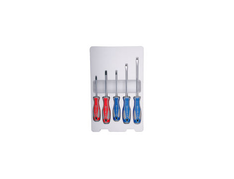 King Tony - ZESTAW WKRĘTAKÓW 5 cz. KRZYŻAK PH No.1 x 80, No.2 x 100, PŁASKIE 4 x 100, 5,5 x 125, 6,5 x 150 - 30115MR-P