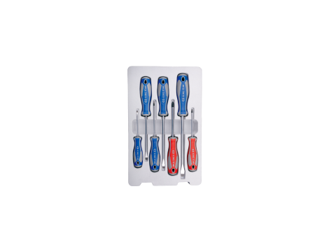 King Tony - ZESTAW WKRĘTAKÓW 7 cz. KRZYŻAK PH No.1 x 80, No.2 x 100, PŁASKIE 3 x 75, 4 x 100, 5,5 x 125, 6,5 x 150, 8 x 175 - 30117MR