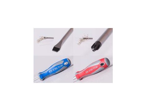 King Tony - ZESTAW WKRĘTAKÓW 7 cz. KRZYŻAK PH No.1 x 80, No.2 x 100, PŁASKIE 3 x 75, 4 x 100, 5,5 x 125, 6,5 x 150, 8 x 175 - 30117MR - 3